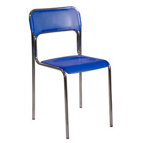 Sedia impilabile con sedile e schienale in plastica blu ASCONA ST
